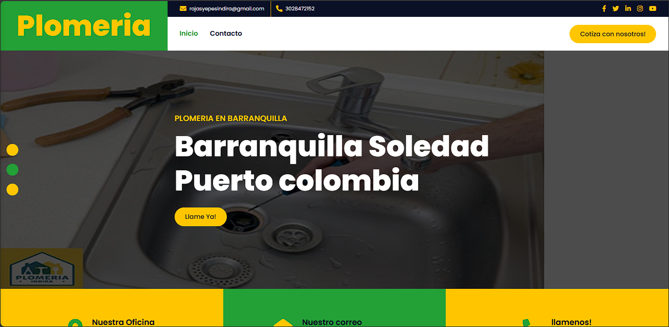 Landing Plomería Indira