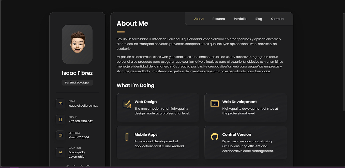 Portfolio personal de Isaac Flórez